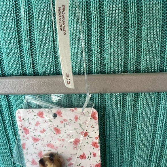 NWT Free People Skinny Light Torquoise Ribbed Maxi Cardigan - Picture 4 of 9